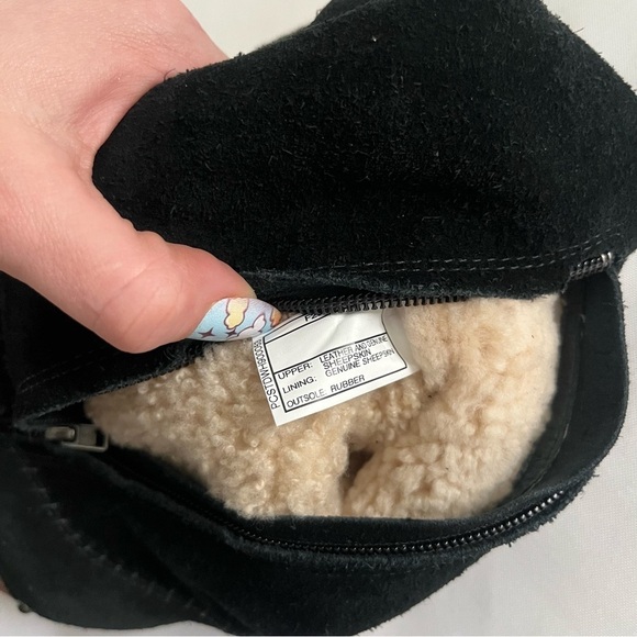 UGG Australia Lillian Black Suede Knee High Sherling Clog Boots Size 7 - Picture 11 of 16